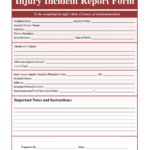 Printable Incident Report Form Template Printable Templates