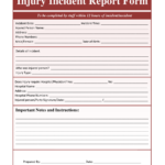 Printable Incident Report Forms