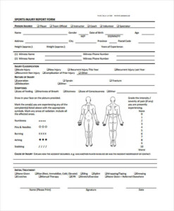 Printable Injury Incident Report Form Printable Forms Free Online