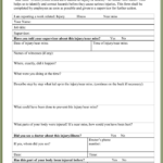 Printable Injury Report Form Printable Forms Free Online
