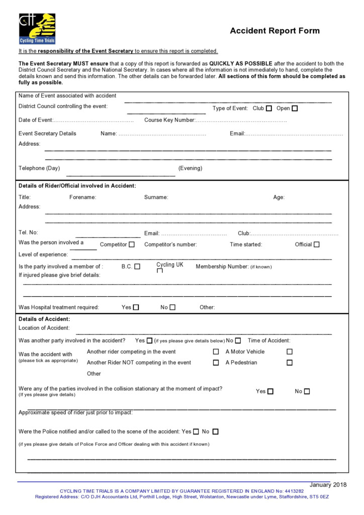 Printable Workplace Accident Report Form