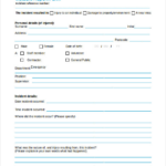 Property Damage Incident Report Template RAELST