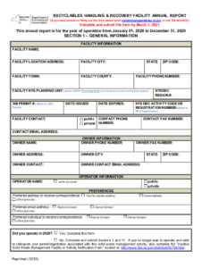 Recyclables Handling And Recovery Facility Annual Report Form Fill