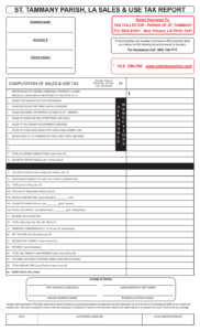 Saint Tammany Parish Louisiana Sales Use Tax Report Form Download