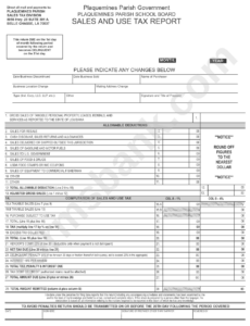 Sales And Use Tax Report Form Union Parish Printable Pdf Download