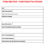Sample School Incident Report Form BBESSAY
