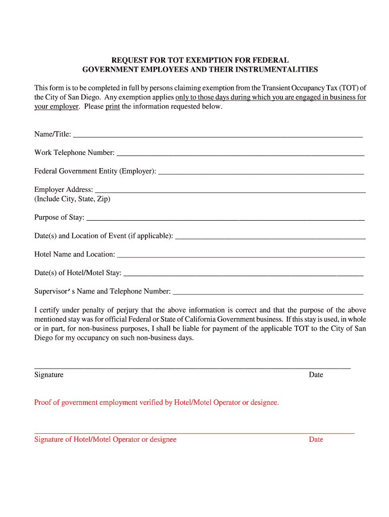 San Diego Tax Exempt Form Fill Out And Sign Printable PDF Template 