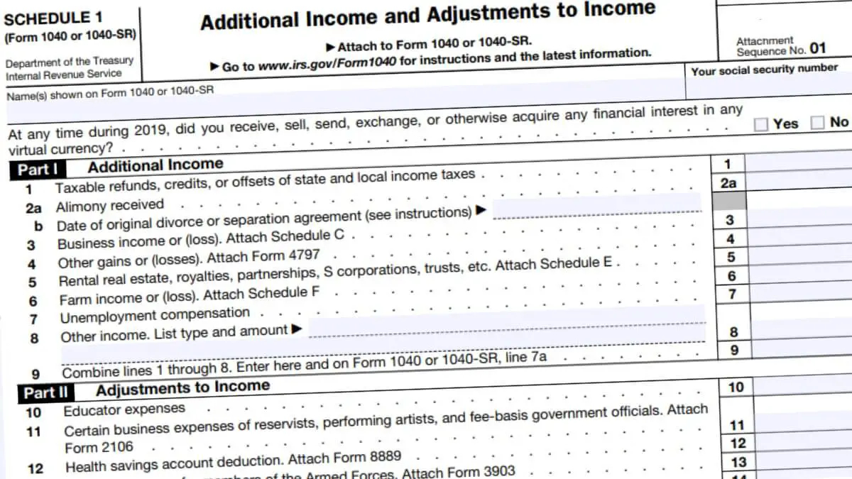 Schedule 1 2023 IRS Forms Zrivo