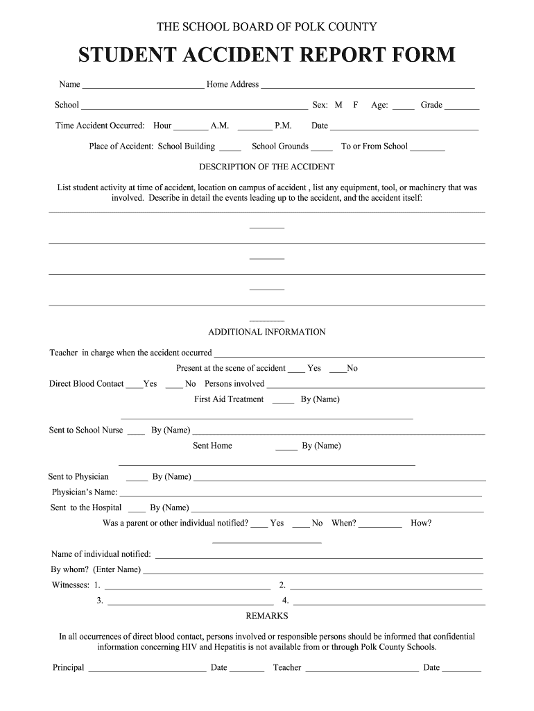 School Accident Report Form PDF Fill Out And Sign Printable PDF