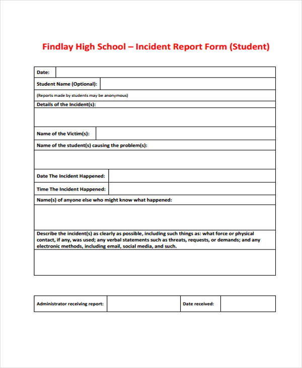 School Incident Report Template 1 TEMPLATES EXAMPLE TEMPLATES 