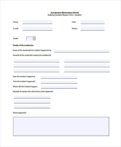 School Incident Report Template 2 TEMPLATES EXAMPLE TEMPLATES