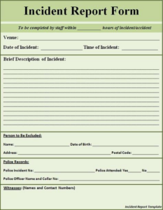 School Incident Report Template 4 TEMPLATES EXAMPLE TEMPLATES