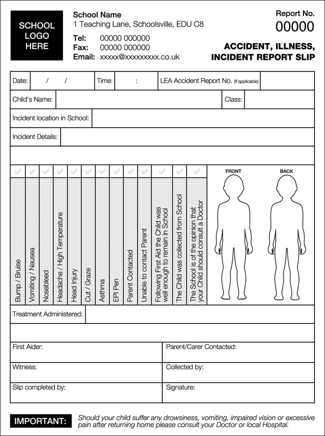 School Incident Report Template