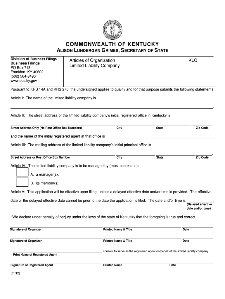 Secretary Of State Annual Reports Sos Ky Gov Fill Out And Sign 