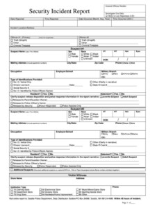 Security Guard Incident Report Pdf Fill Online Printable In Incident