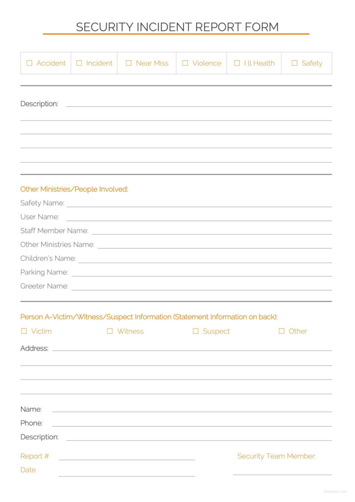 Security Incident Report Template In Microsoft Word PDF Template