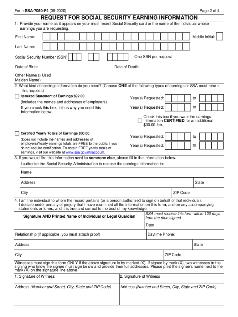 Ssa 7050 Fill Out Sign Online DocHub