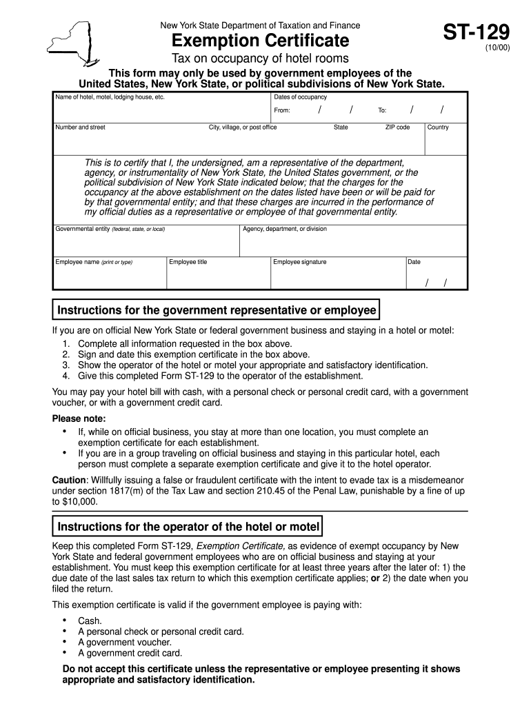 State Lodging Tax Exempt Forms ExemptForm