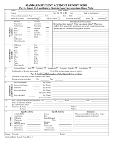 Student Accident Report Form Download Printable PDF Templateroller