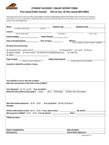 Student Injury Report Form Fill Out Sign Online DocHub