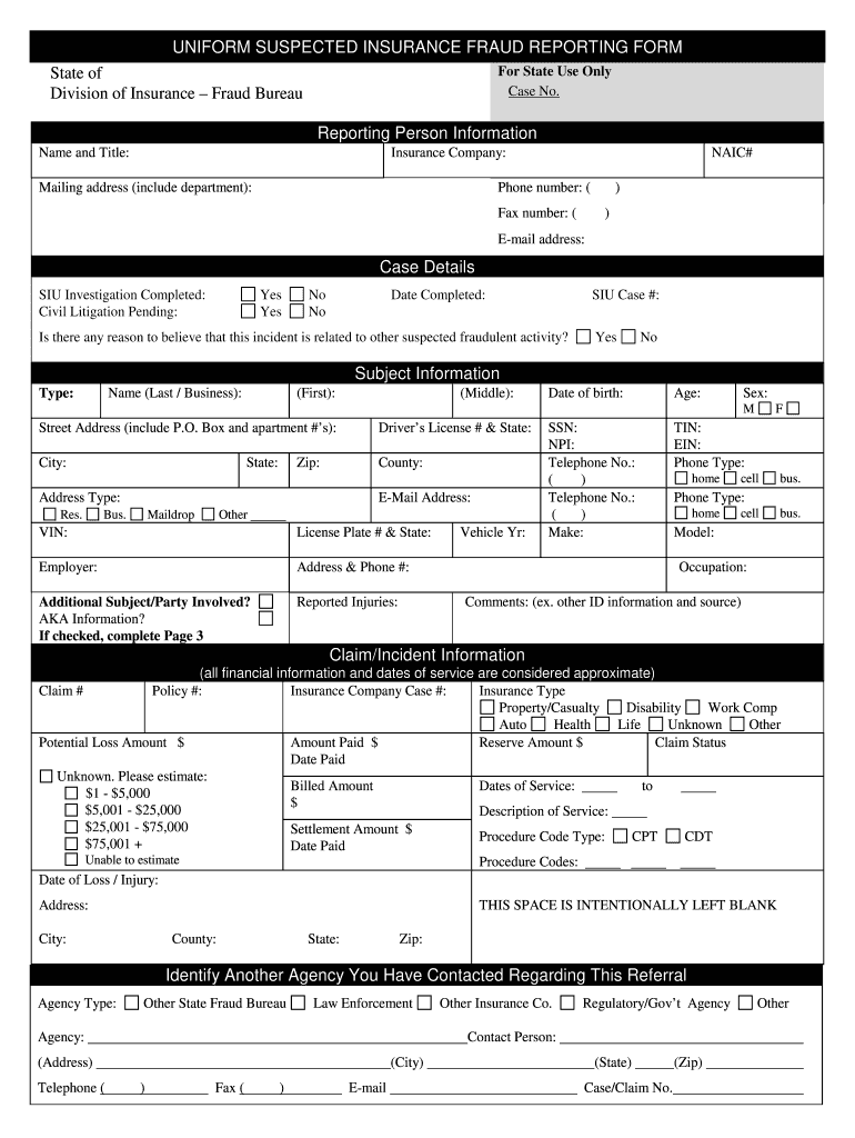 Suspected Fraud Reporting Form Fill Online Printable Fillable 