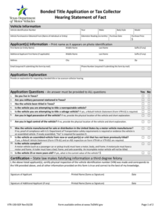 Texas Department Of Motor Vehicles Form Vtr 68 A Webmotor