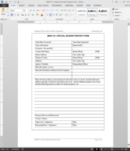 The Stunning Special Incident Report Template Bnk110 1 With Regard To