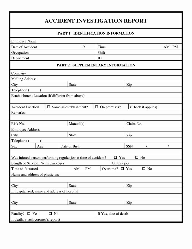 The Wonderful Traffic Ident Investigation Report Format Form Hse 