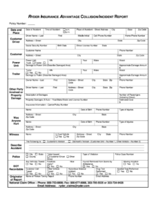 Truck Driver Accident Report Form Template ReportForm