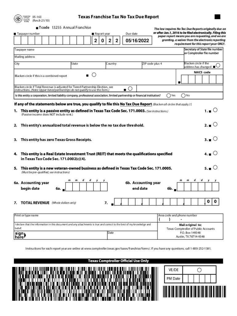 TX Comptroller 05 163 2022 Fill And Sign Printable Template Online