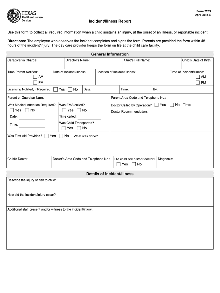 TX DFPS 7239 2018 2021 Fill And Sign Printable Template Online US 