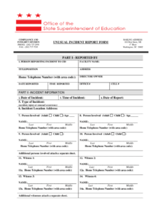 Unusual Incident Report Dc Fill Out And Sign Printable PDF Template