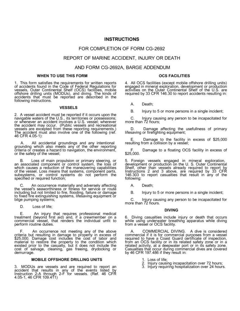 Uscg Marine Accident Report PDF Form FormsPal