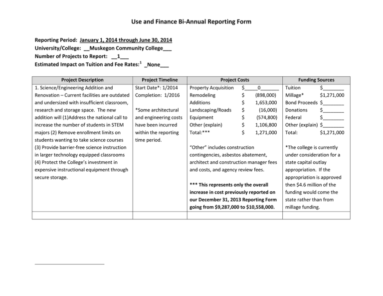 Use And Finance Bi Annual Reporting Form