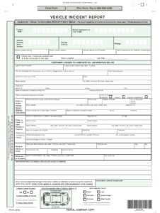 Vehicle Accident Report Form Template