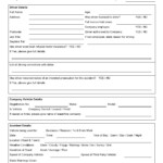 Vehicle Accident Report Form Template Free