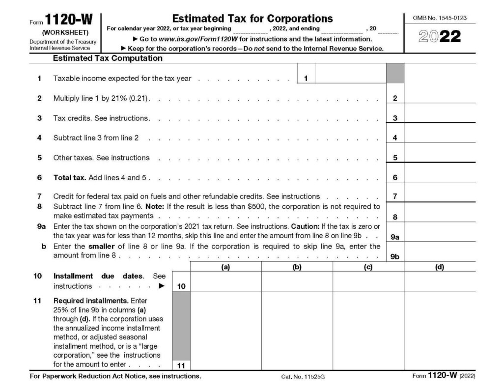 Who Should Use IRS Form 1120 W 