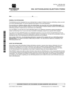 Withholding Election Form IRA