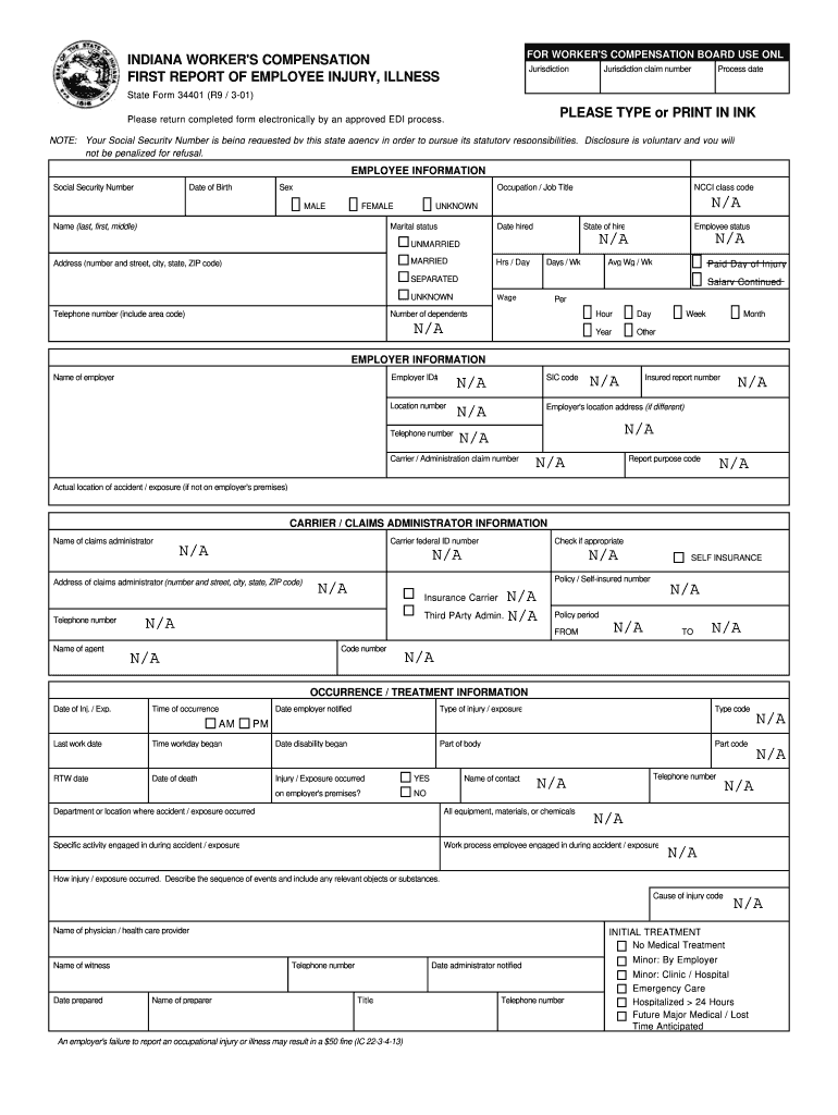 Workcomp Forms 34401 Fill Out And Sign Printable PDF Template SignNow