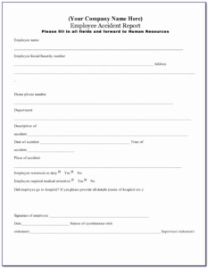 Workplace Accident Report Form Pdf